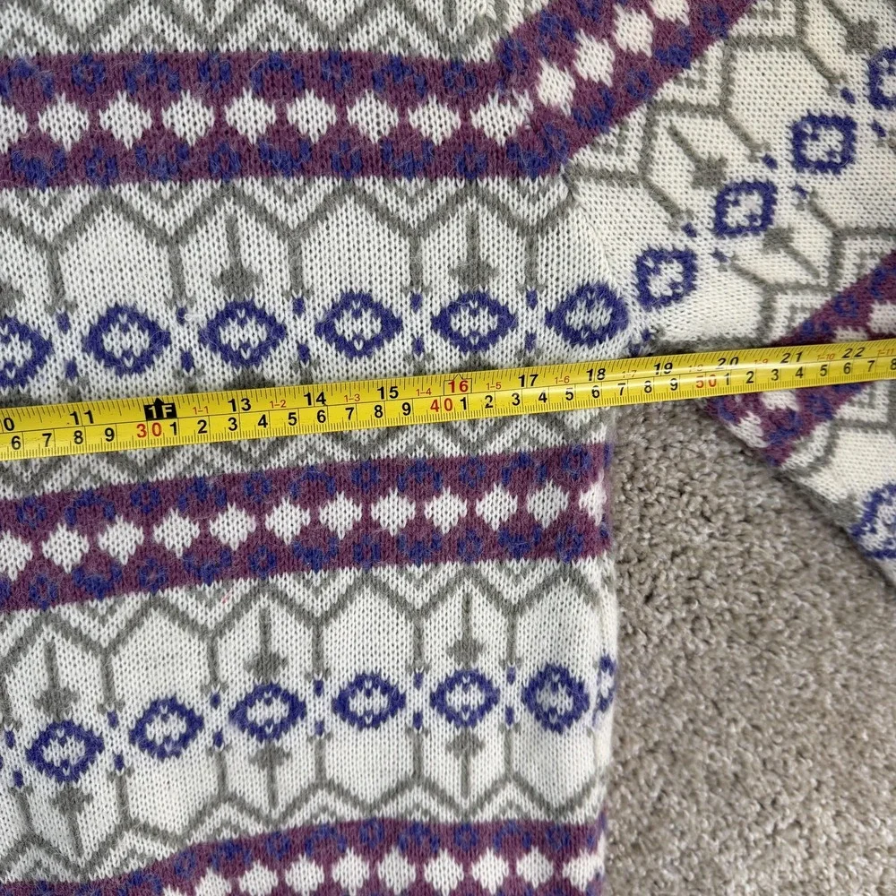 Vintage Winks Lane Sweater Mens 40 Cream Fair Isle Knit Pullover Multicolor